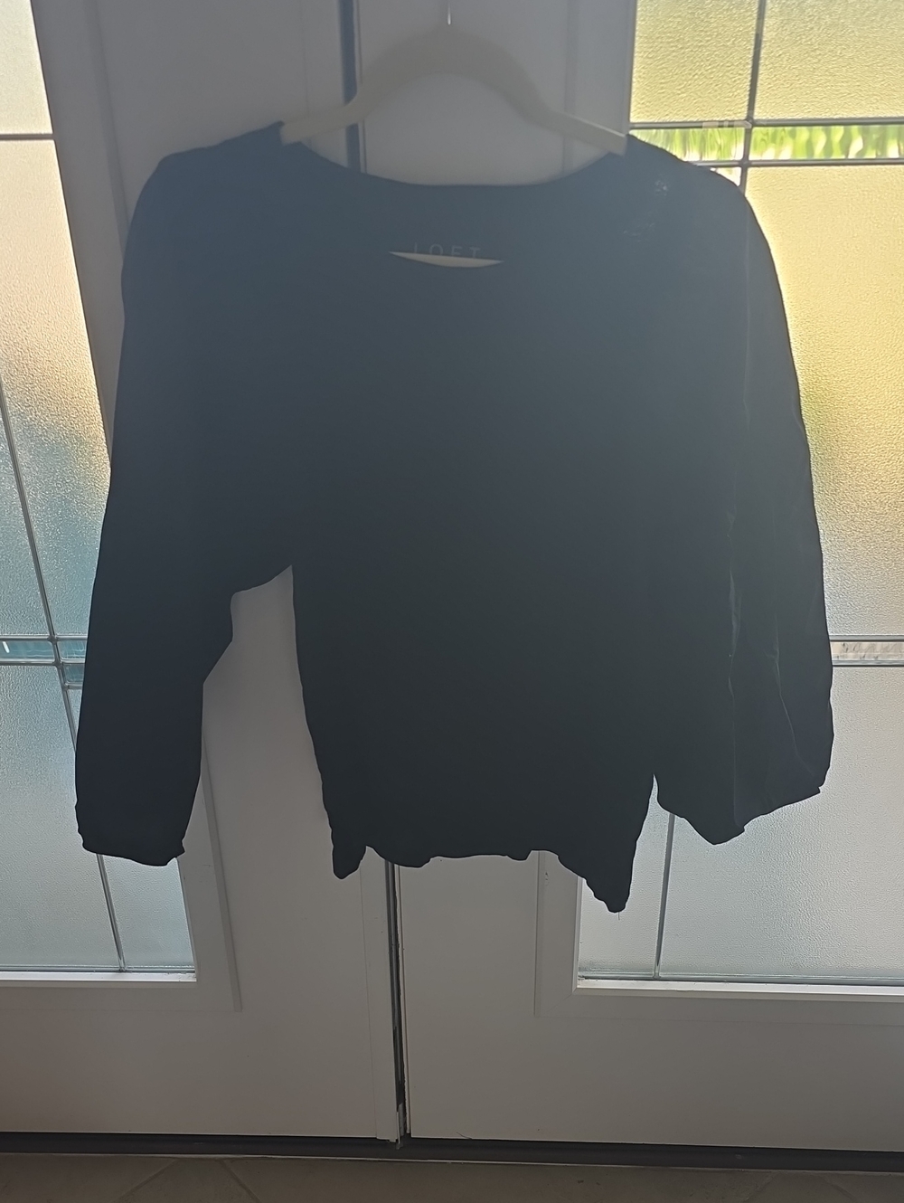 LOFT Black Crew Neck Lightweight Top